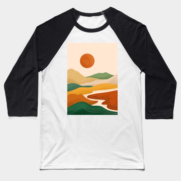 Modern Earthy Tones Mountains 17 Baseball T-Shirt by gusstvaraonica